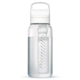 Go 2.0 Water Filter Bottle 1L Polar White Clear