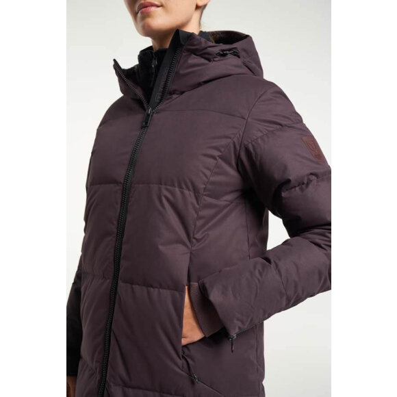 Tenson W Shanna Down Coat Aubergine Lang damejakke