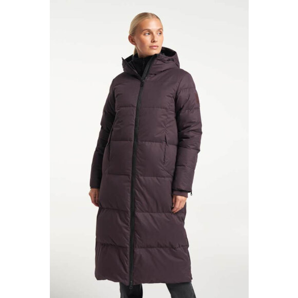 Tenson W Shanna Down Coat Aubergine Lang damejakke