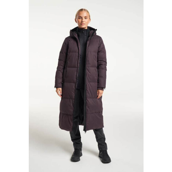 Tenson W Shanna Down Coat Aubergine Lang damejakke