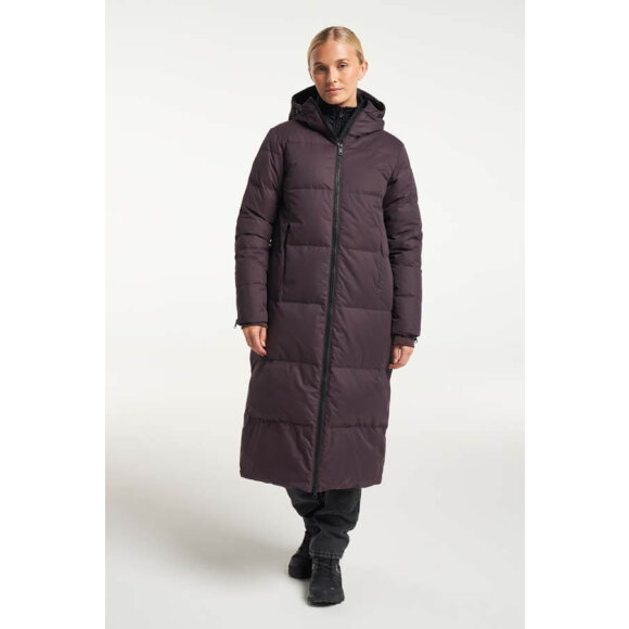 Tenson W Shanna Down Coat Aubergine Lang damejakke