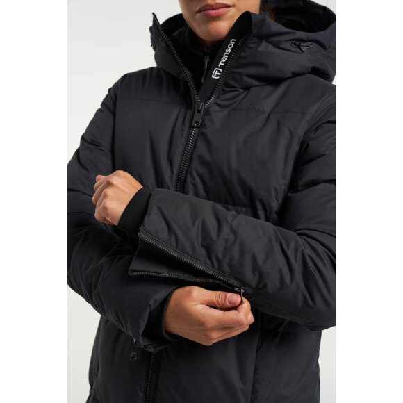 Tenson W Shanna Down Coat Black Lang Jakke