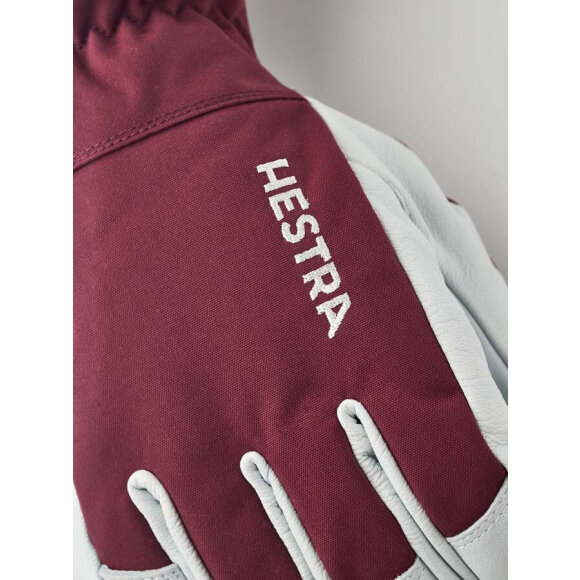 Hestra Army Leather Heli Ski 5 finger Bordeaux Skihandsker