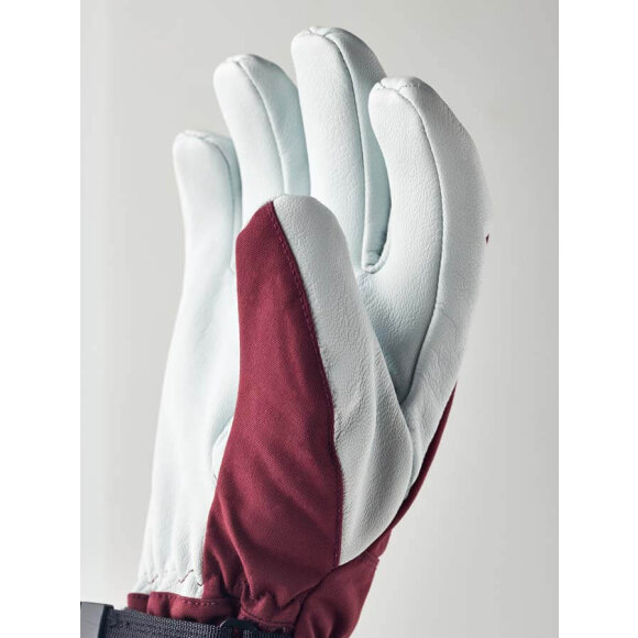 Hestra Army Leather Heli Ski 5 finger Bordeaux Skihandsker