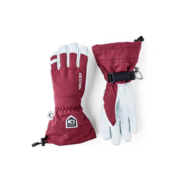 Hestra Army Leather Heli Ski 5 finger Bordeaux Skihandsker