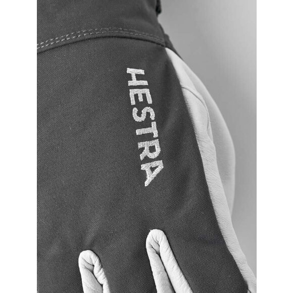 Hestra Army Leather Heli Ski 5 finger Grey Skihandsker