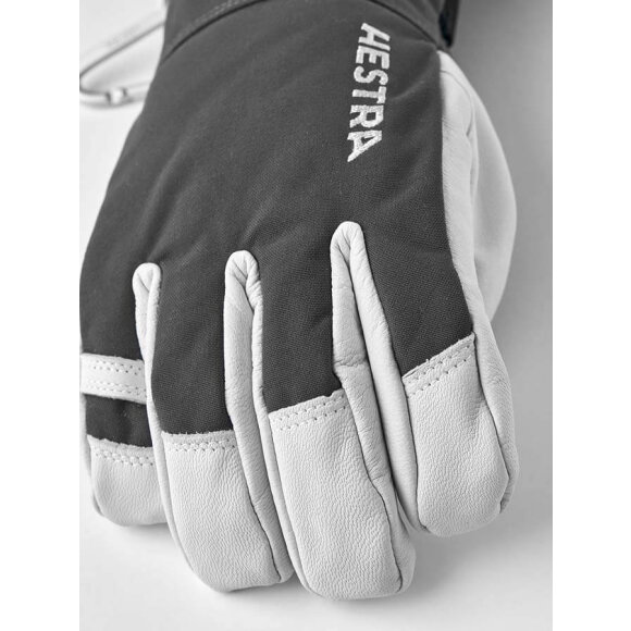 Hestra Army Leather Heli Ski 5 finger Grey Skihandsker