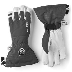 Hestra Army Leather Heli Ski 5 finger Grey Skihandsker