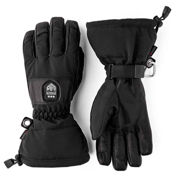 Hestra Handsker med varme Heater Gauntlet 5 finger Black 